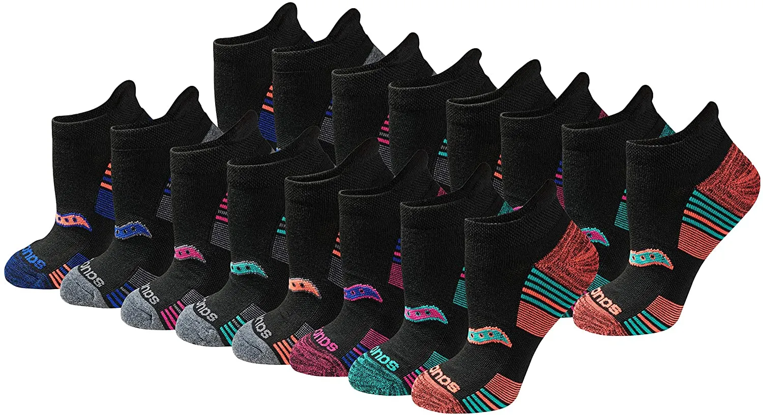 Saucony Women's Performance Heel Tab Athletic Socks (8 & 16 Pairs)